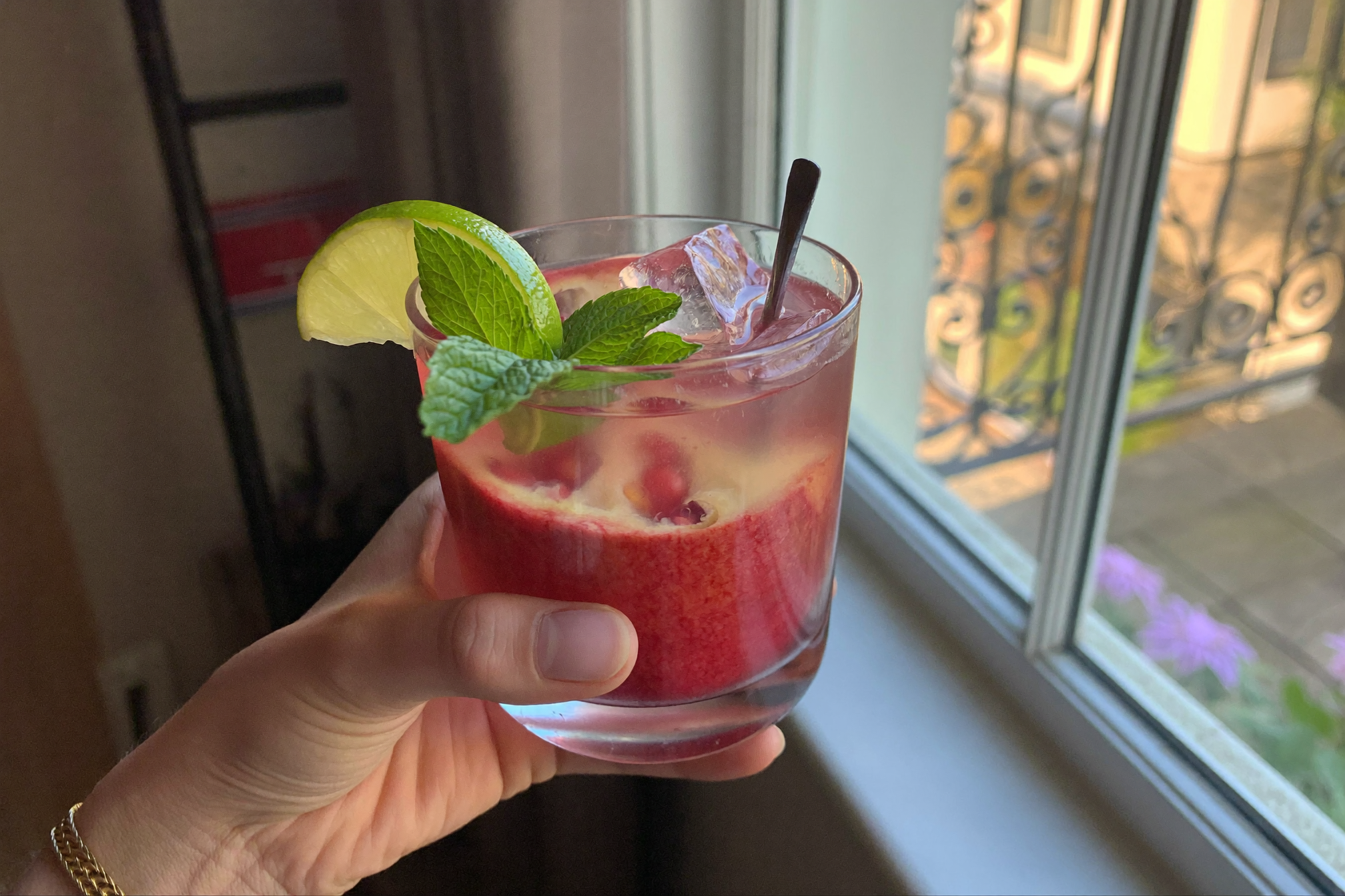 Mocktail grenade & citron vert — boisson anti-cholestérol