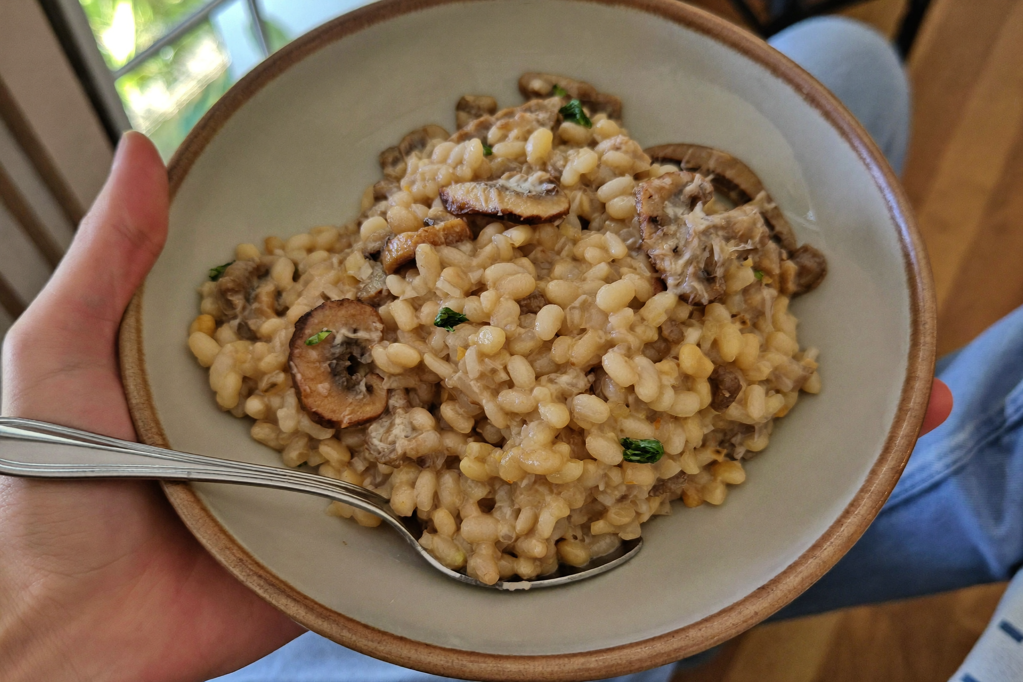 Risotto d'orge aux champignons — recette anti-cholestérol