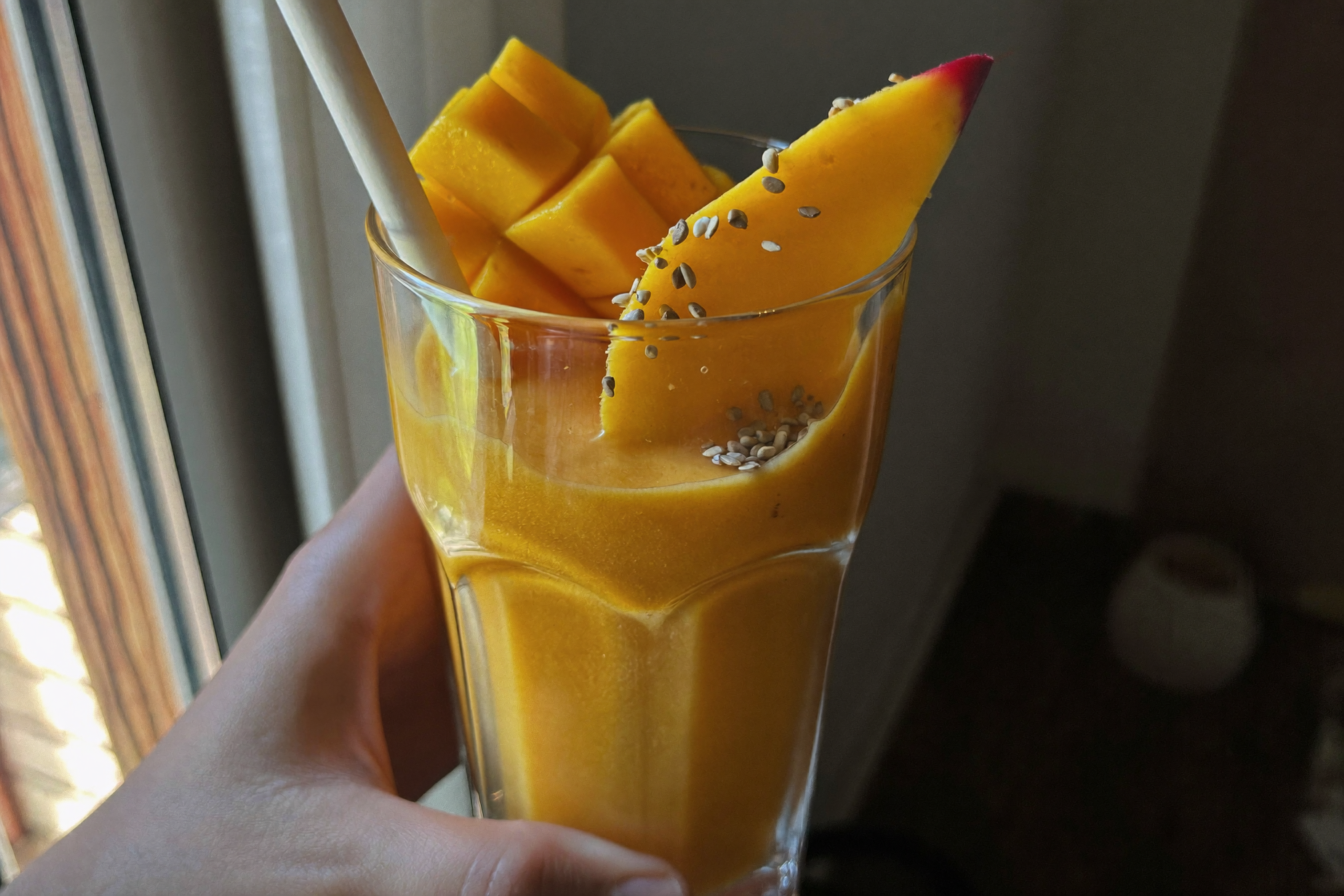 Smoothie mangue & graines de lin — boisson anti-cholestérol